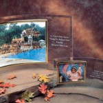engraved curved glass picture frame