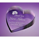 engraved pure optical crystal heart paperweight