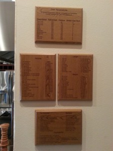 Wall of Laser Engraved Conversion Plaques