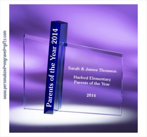 Engraved Award Celebrating Parents of the Year