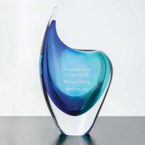 Engraved Art Glass Vase for Match Day Gifts